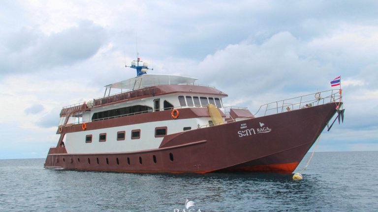 Luxury liveaboard MV Raga at anchor in the Similan Islands